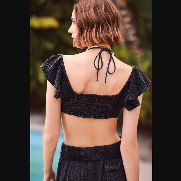 Anthropologie Cinched Black Top - New - Small - Picture 2 of 5